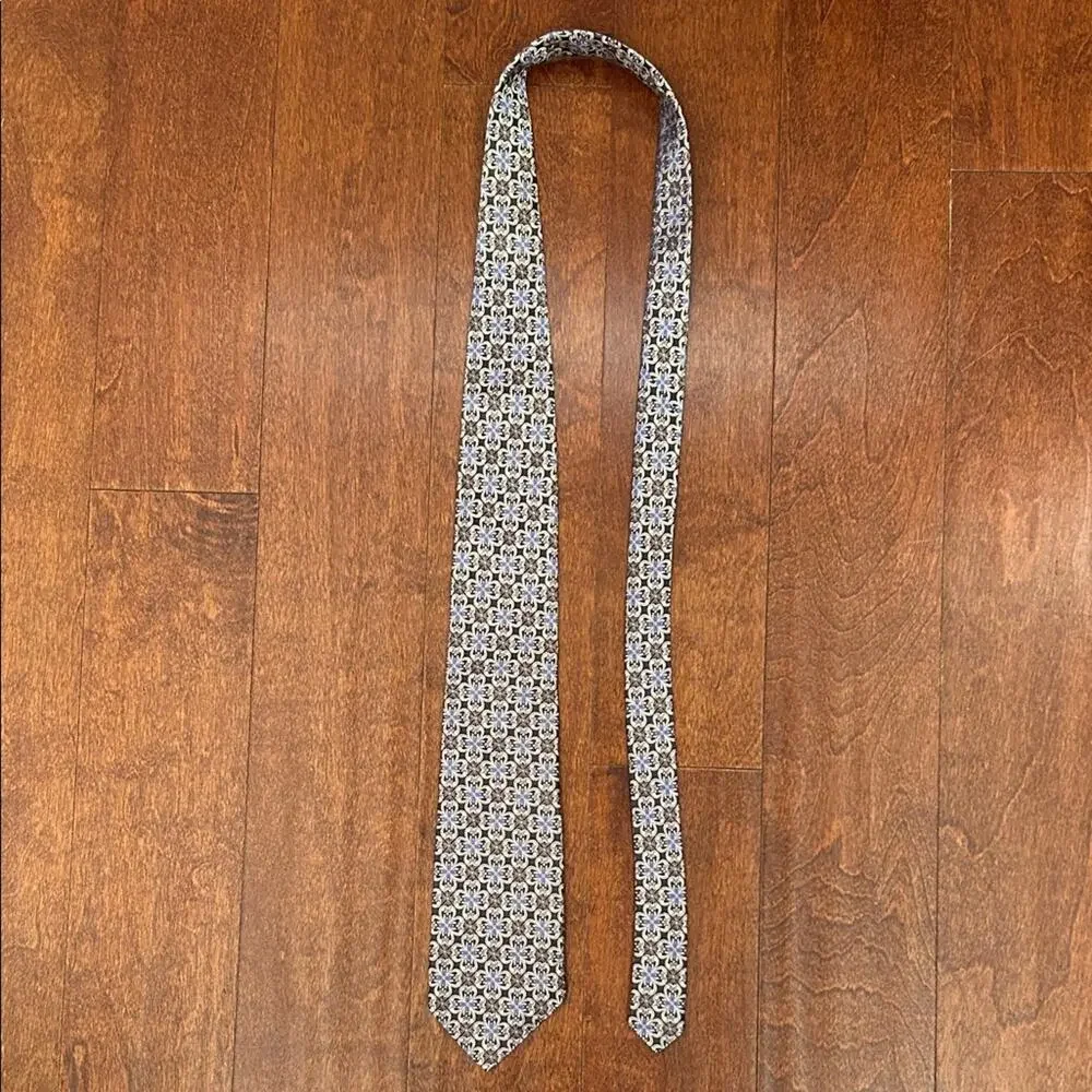 Hickey Freeman Multicolored Woven Floral Tie, 100% Silk